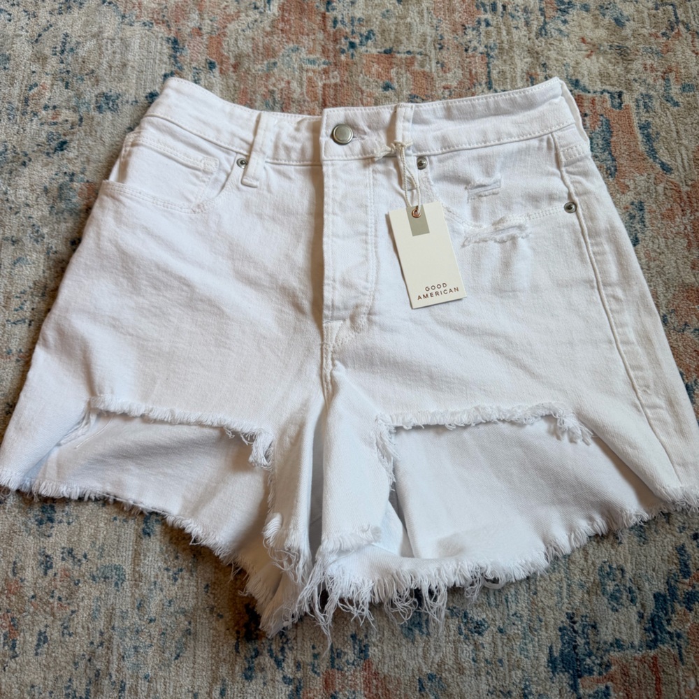Good American Bombshell High-Rise Denim Shorts